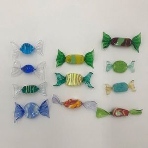 Vintage Murano Glass Candy and Ceramic Basket.